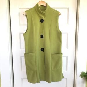 Janska Gilda Vest Kiwi Green Polartec Fleece Tunic Large USA Artsy Langenlook